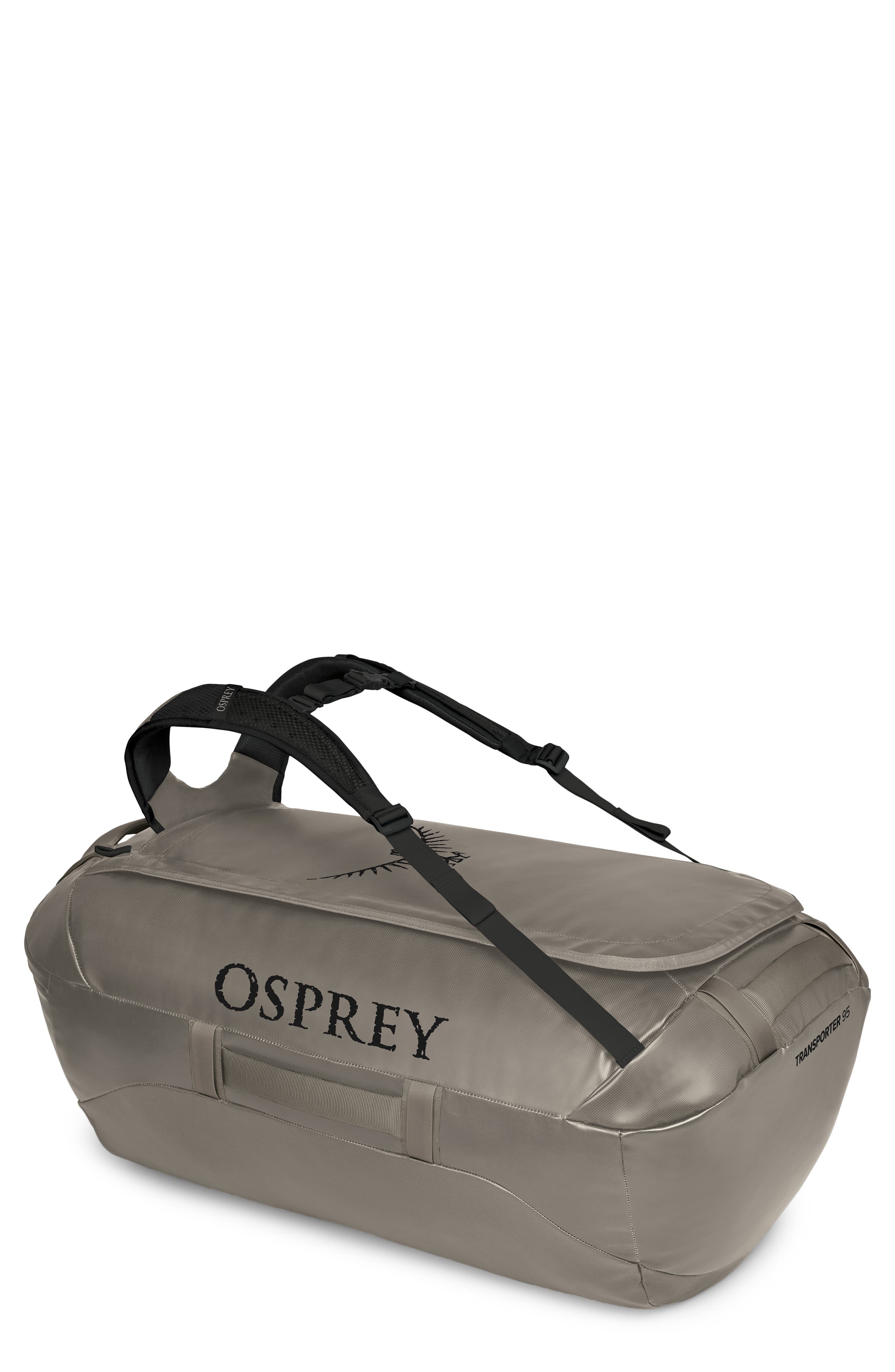 Osprey Transporter<sup>®</sup> 95L Water Resistant Duffle Backpack, Main, color, Tan Concrete