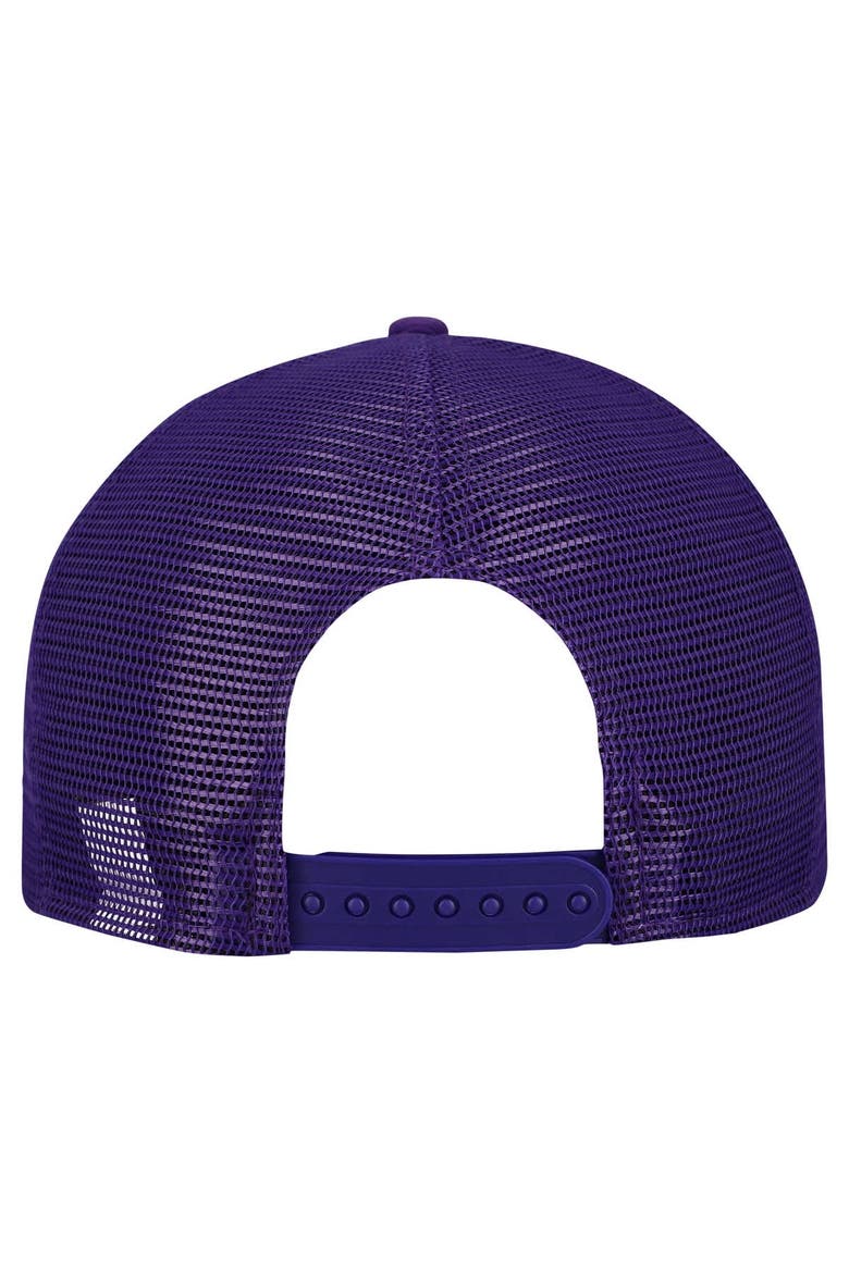 Men's New Era  Gray/Purple Minnesota Vikings Cork Split Panel 9FIFTY Trucker Snapback Hat, Alternate, color, Gray