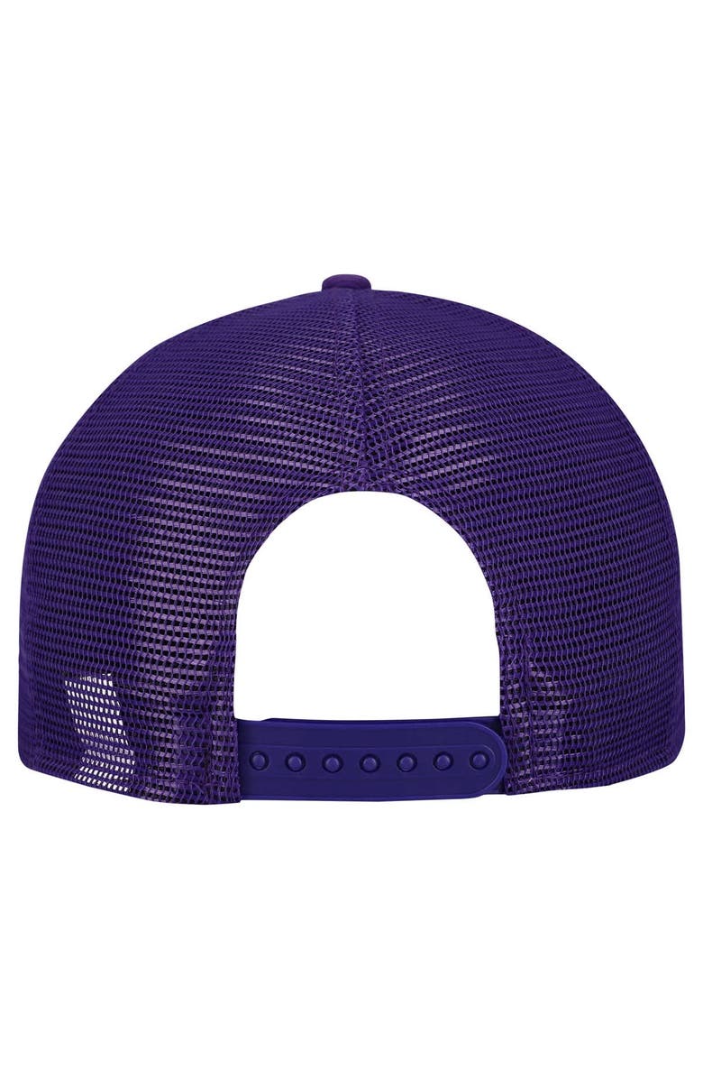 New Era Men's New Era  Gray/Purple Minnesota Vikings Cork Split Panel 9FIFTY Trucker Snapback Hat, Alternate, color, Gray