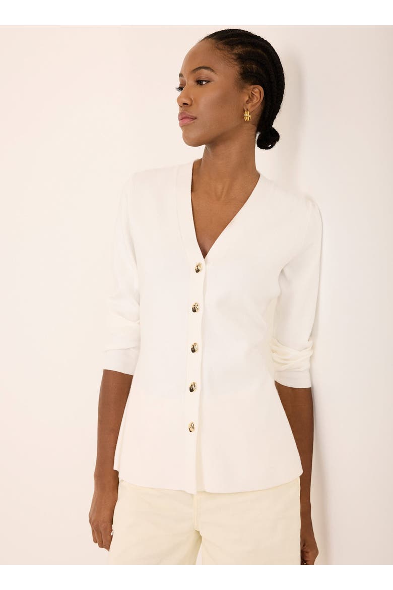 V Neck Longline Cardigan, Alternate, color, Ivory