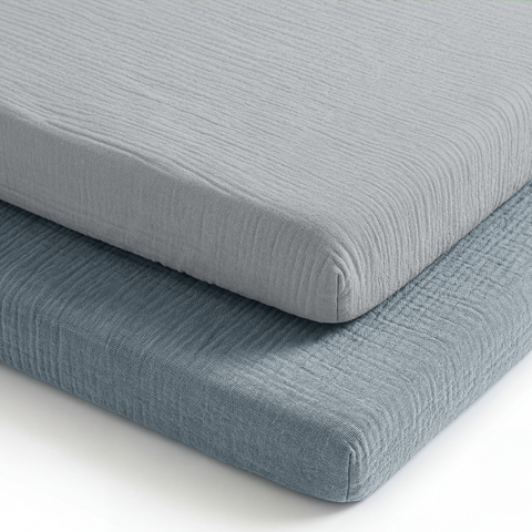 Muslin Cotton Bassinet Sheets, 2 Pack