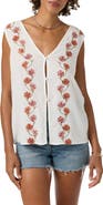 O'Neill Farren Embroidered Floral Sleeveless Top