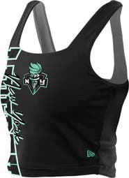New Era Women's New Era Black/Gray New York Liberty Reversible Cropped Sport Classics Tank Top