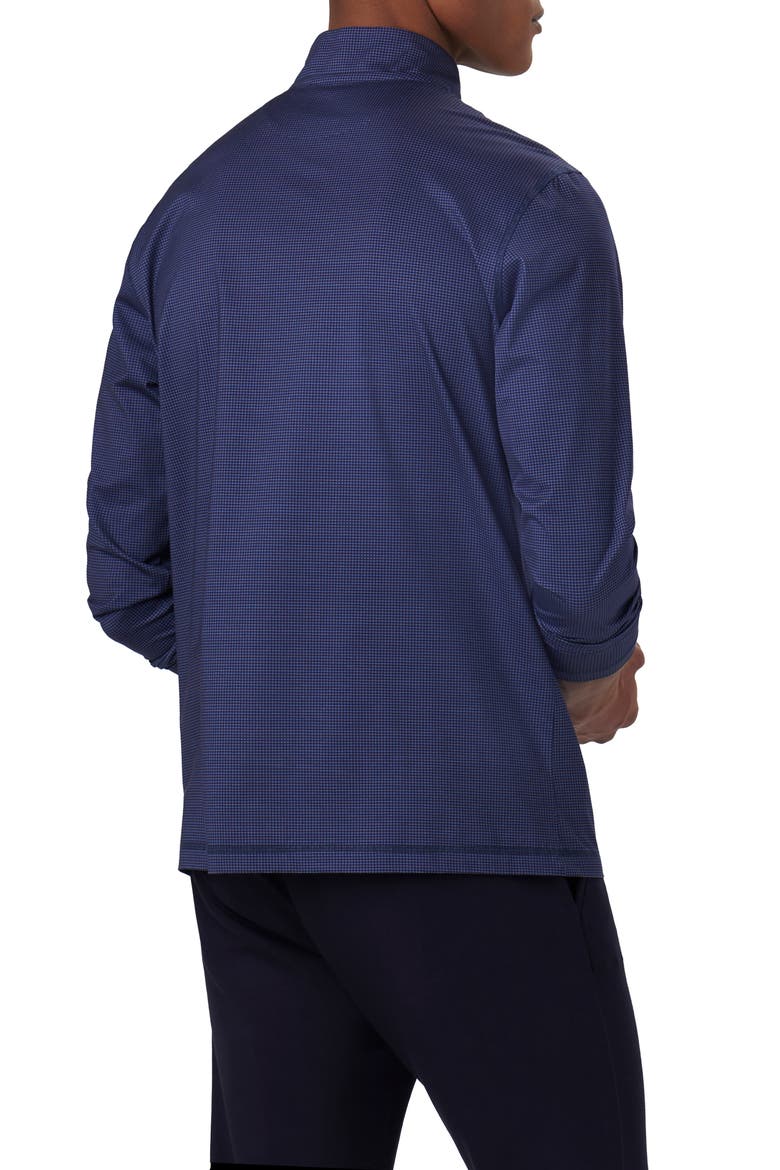 Anthony OoohCotton® Pin Check Print Quarter Zip Pullover, Alternate, color, NAVY