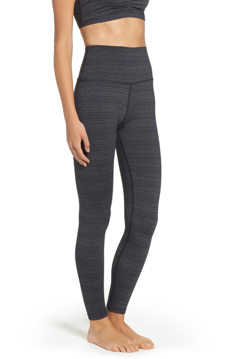 Stripe High Waist Leggings, Alternate, color, BLACK STRIPE