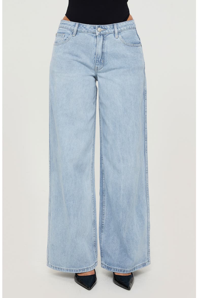 Ramos Low Rise Wide Leg Jeans, Main, color, BLUE