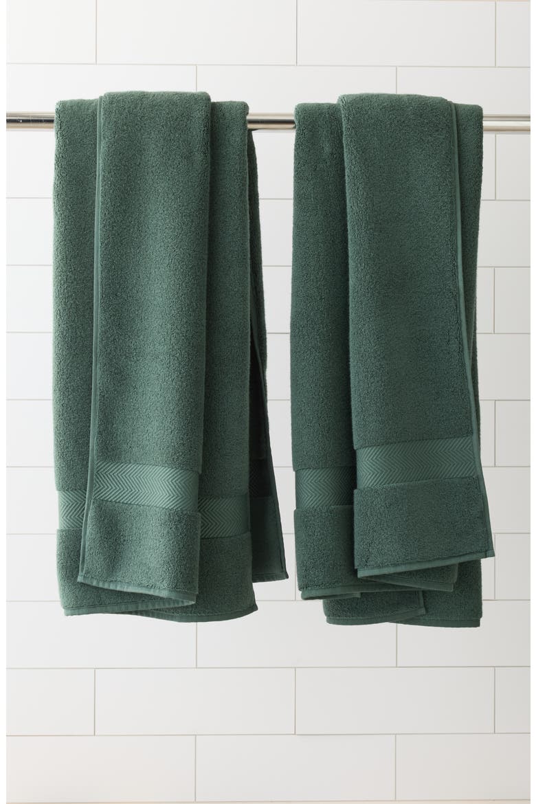 Set of Two Organic Hydrocotton Bath Towels, Alternate, color, GREEN GABLES