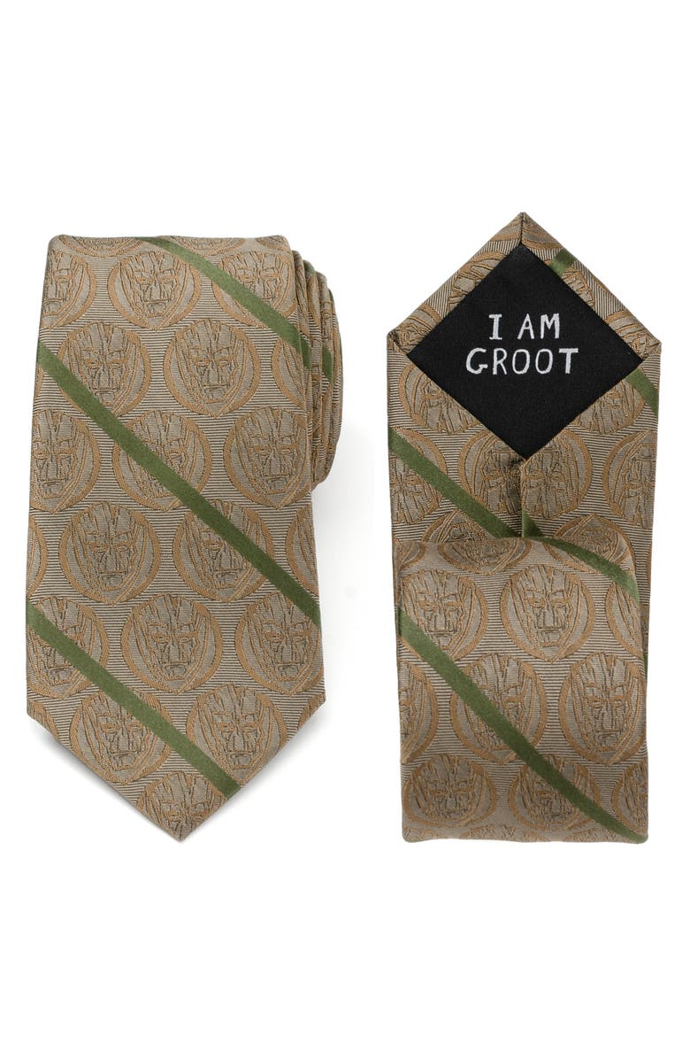 Cufflinks, Inc. Marvel<sup>®</sup> Grottan Stripe Silk Blend Tie, Alternate, color, Tan
