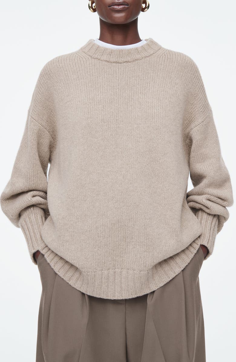 COS Oversize Cashmere Crewneck Sweater, Main, color,