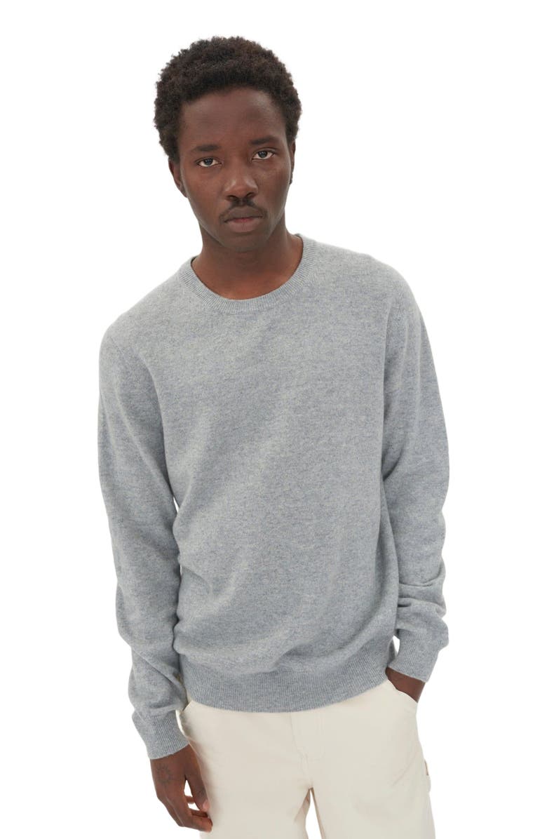 GOBI Mongolian Cashmere Essential Crewneck Cashmere Sweater, Alternate, color, Vapor Blue