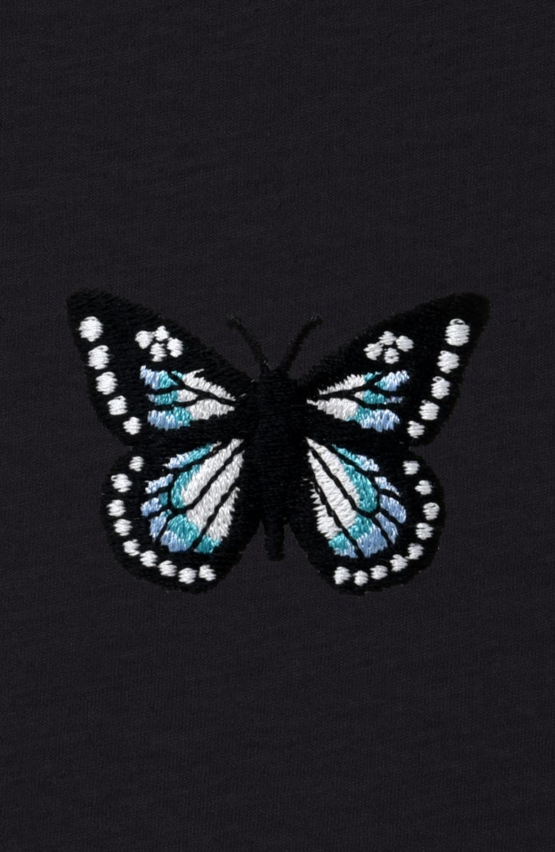 Dalix Womens Butterfly Lightweight High Waisted Tee, Alternate, color, Black