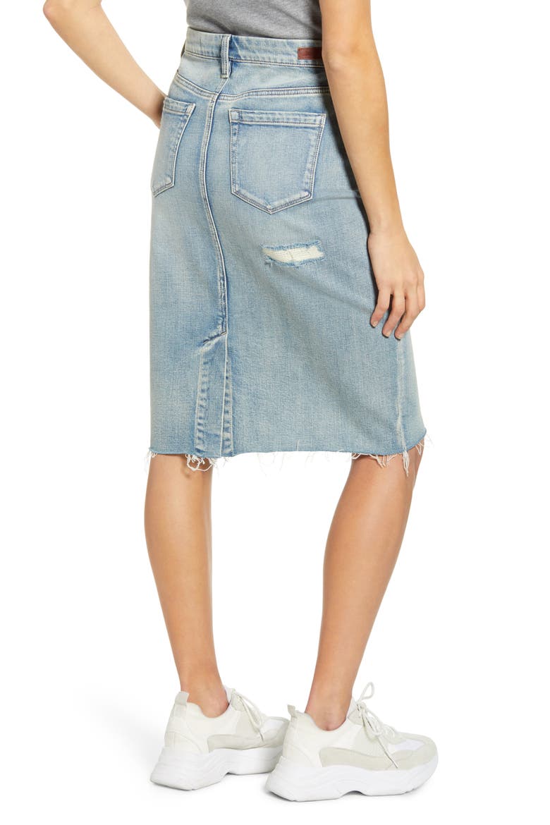 Distressed Denim Pencil Skirt, Alternate, color, BEACH VIEW