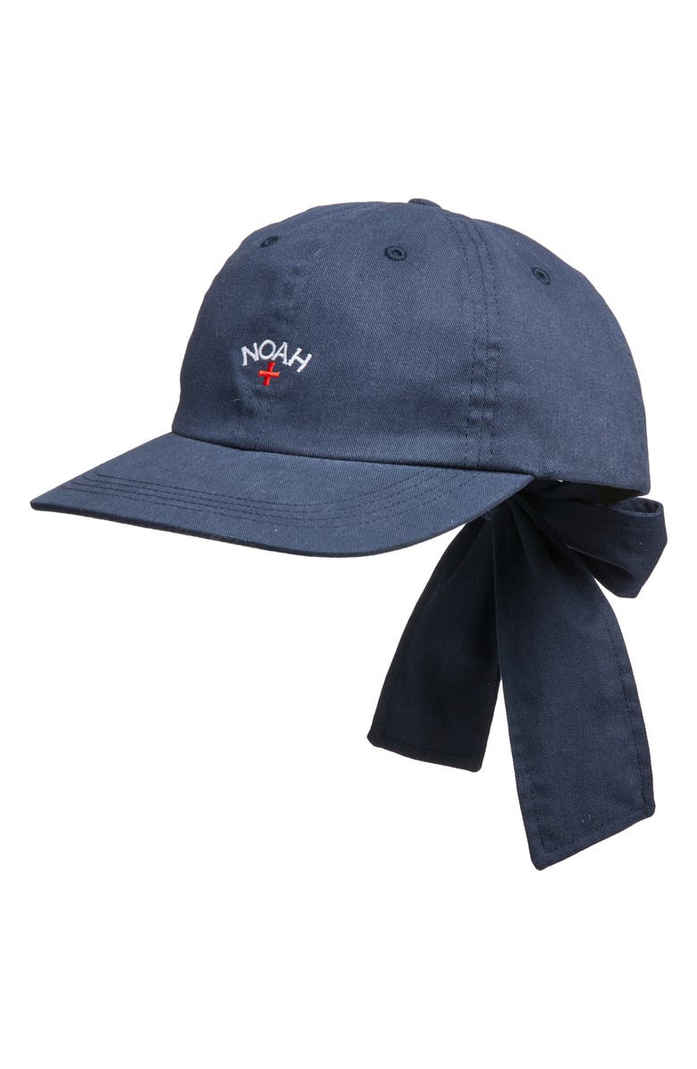 Noah Bow 6-Panel Logo Embroidered Baseball Cap, Main, color, Navy
