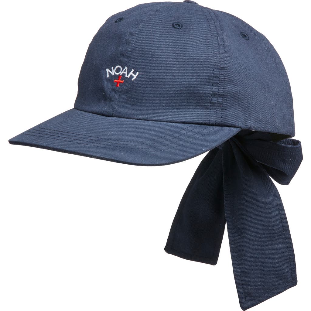 Noah Bow 6-Panel Logo Embroidered Baseball Cap in Navy  product
