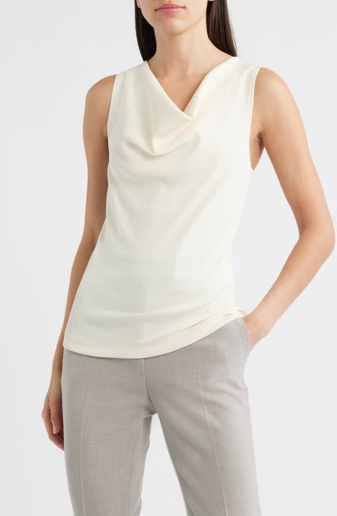 Lyra Cowl Neck Stretch Cotton Tank