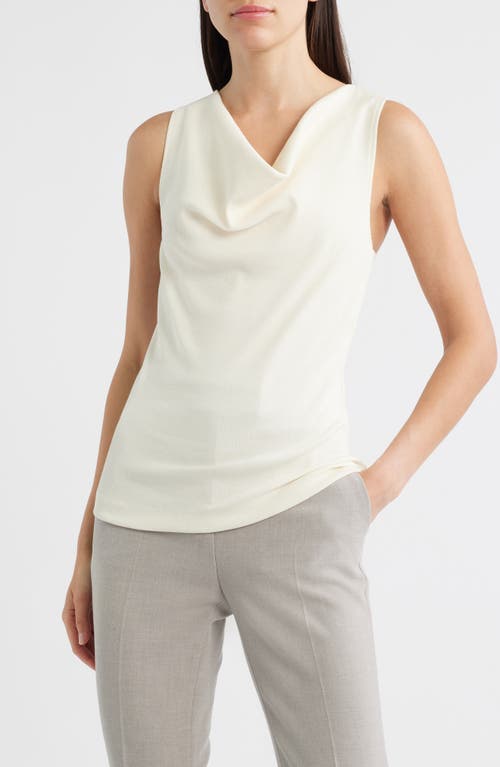Reiss Lyra Cowl Neck Stretch Cotton Tank In White