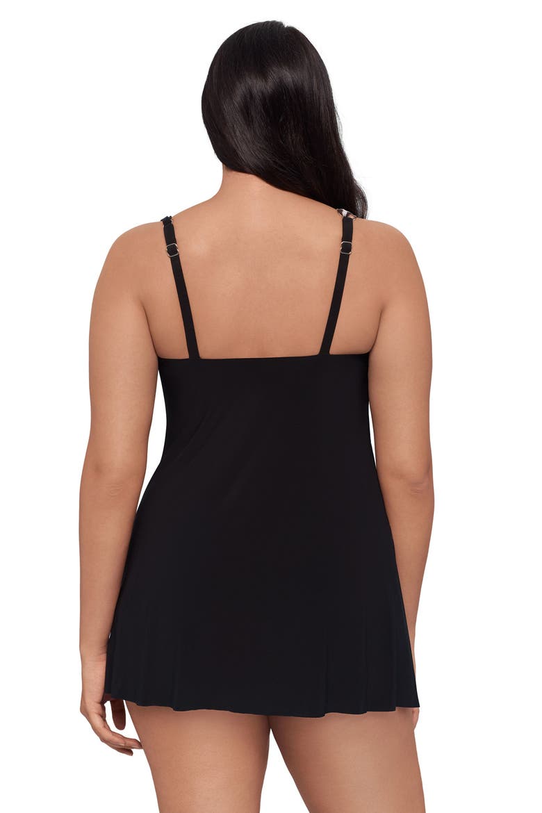 Brianna Adjustable Side-Tie Coverage Swimdress, Alternate, color, Leopard in the Mist Ombre