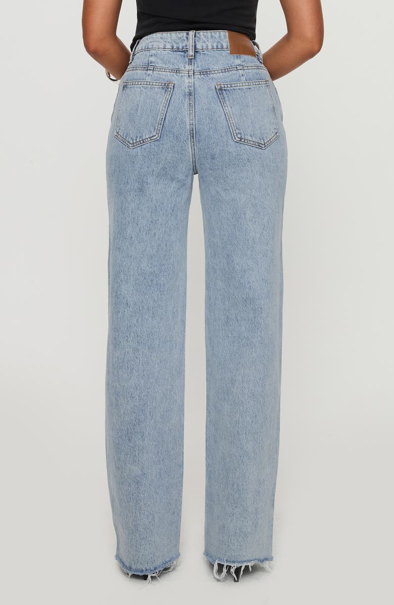 Princess Polly Karlina Raw Hem High Waist Straight Leg Jeans, Alternate, color,
