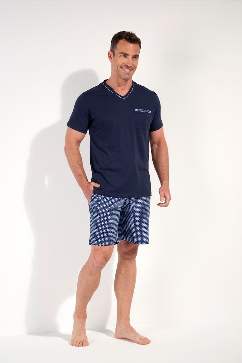 Hampton Short Pajama Set, Alternate, color, Navy Print
