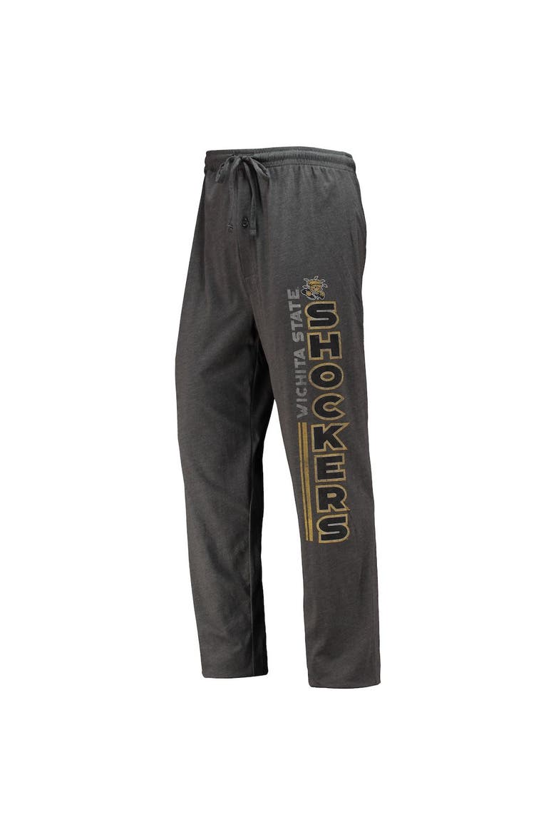Men's Concepts Sport Heathered Charcoal/Yellow Wichita State Shockers Meter T-Shirt & Pants Sleep Set, Alternate, color, Heather Charcoal