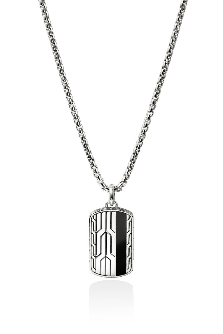 Icon 50 Tag Pendant Necklace, Main, color, BLACK ONYX