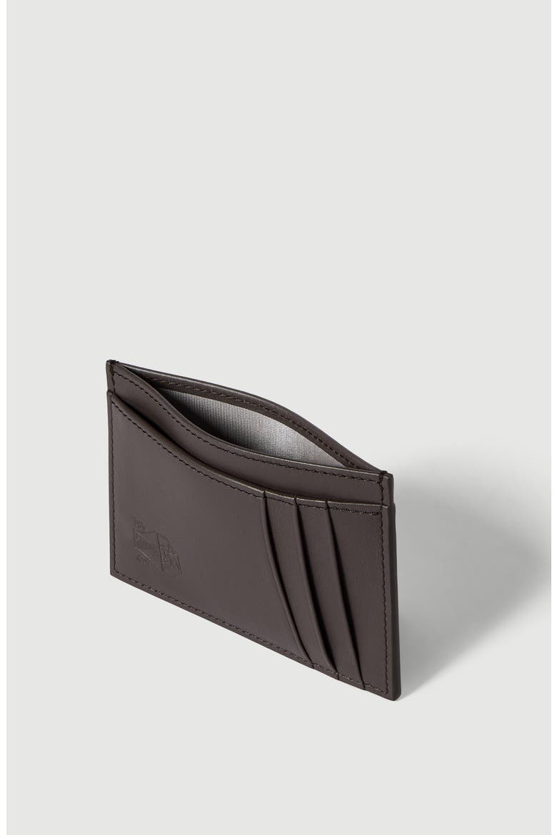 Smooth calfskin card holder, Alternate, color, Brown