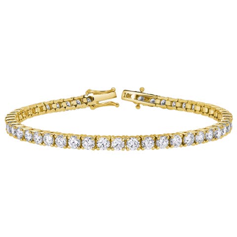 Eros 10K Yellow Gold Lab Grown Diamond Tennis Bracelet - 4.2mm