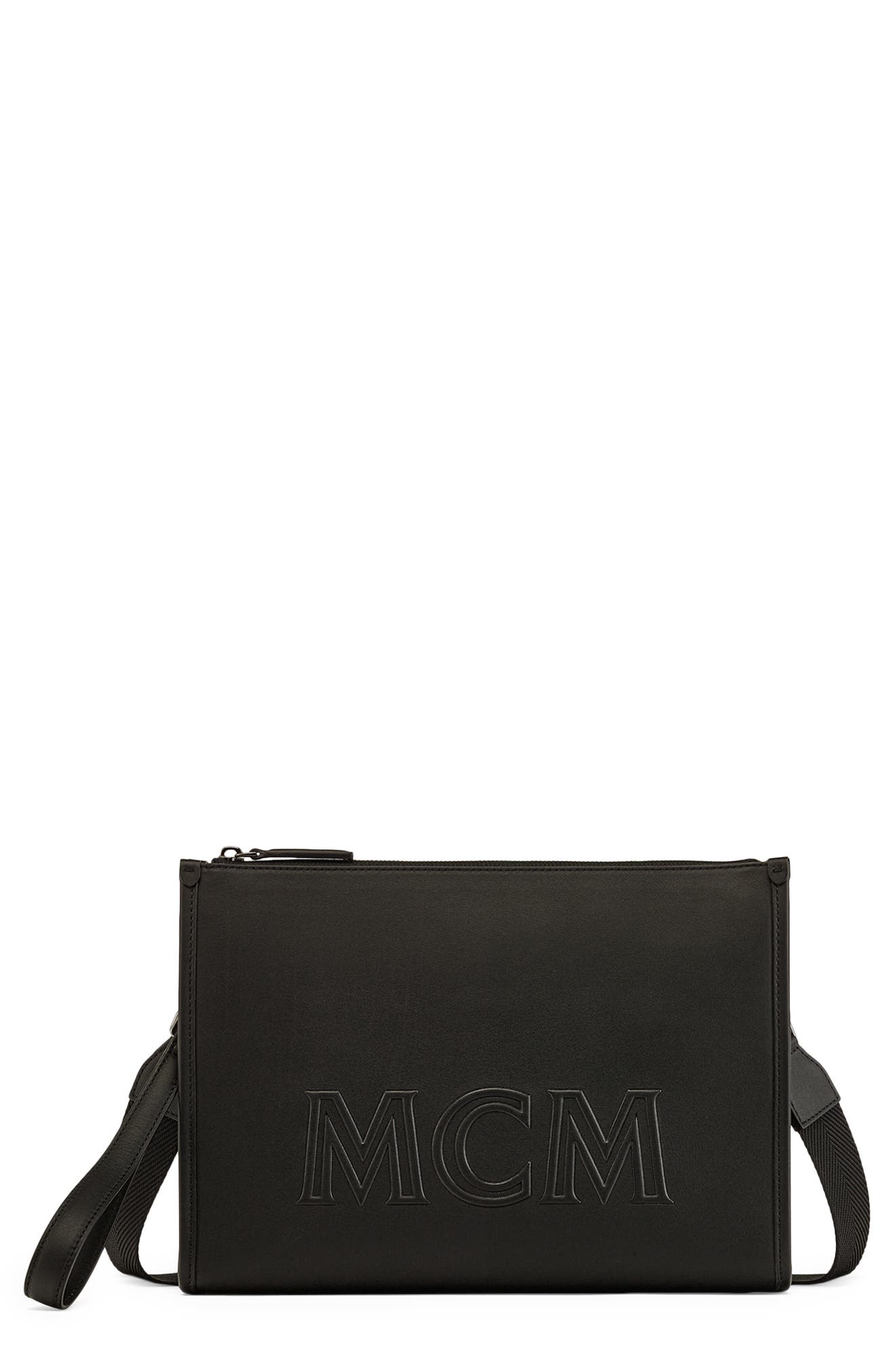 MCM Large Aren Leather Crossbody Bag, Main, color, 