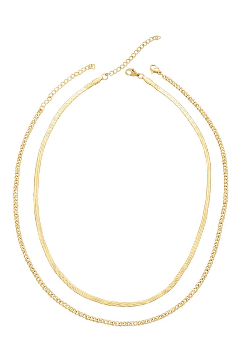 Set of 2 Chain Necklaces, Alternate, color, GOLD