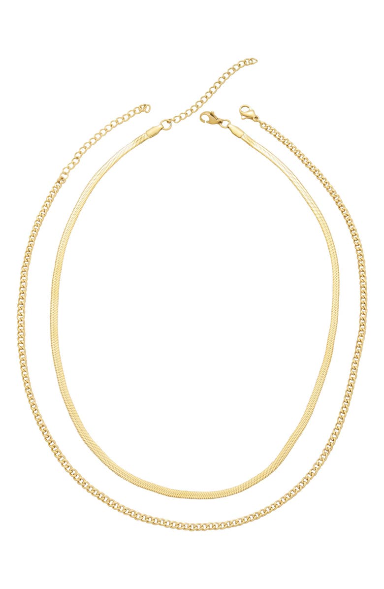 st. Moran Set of 2 Chain Necklaces, Alternate, color, Gold
