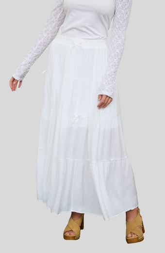 Blu Pepper Bow Tiered Maxi Skirt