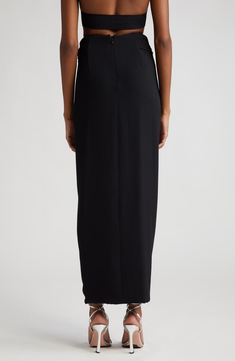 Brandon Maxwell The Nora Draped Mixed Media Skirt, Alternate, color, Black