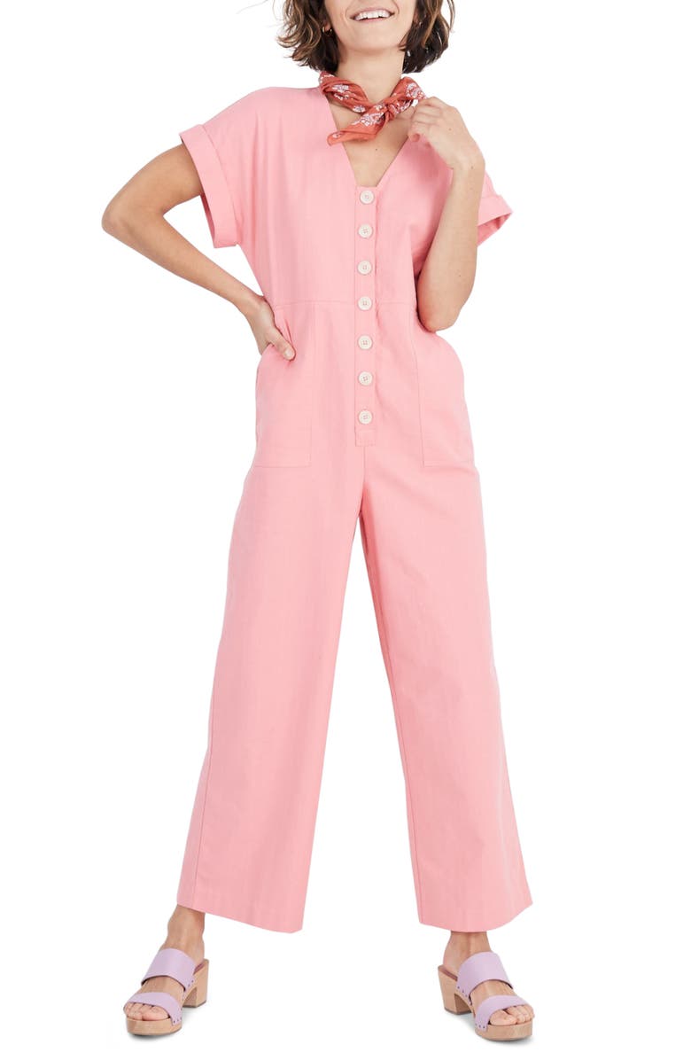 Madewell Button Front Day Jumpsuit, Main, color, 