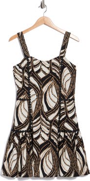 Ellen Tracy Dot Lace Trim Minidress