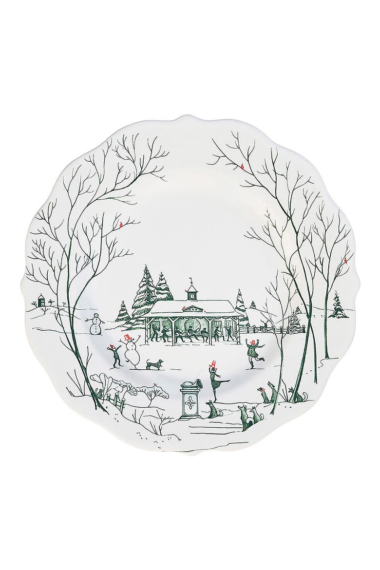 Country Estate Winter Frolic Dessert/Salad Plate, Main, color, EVERGREEN