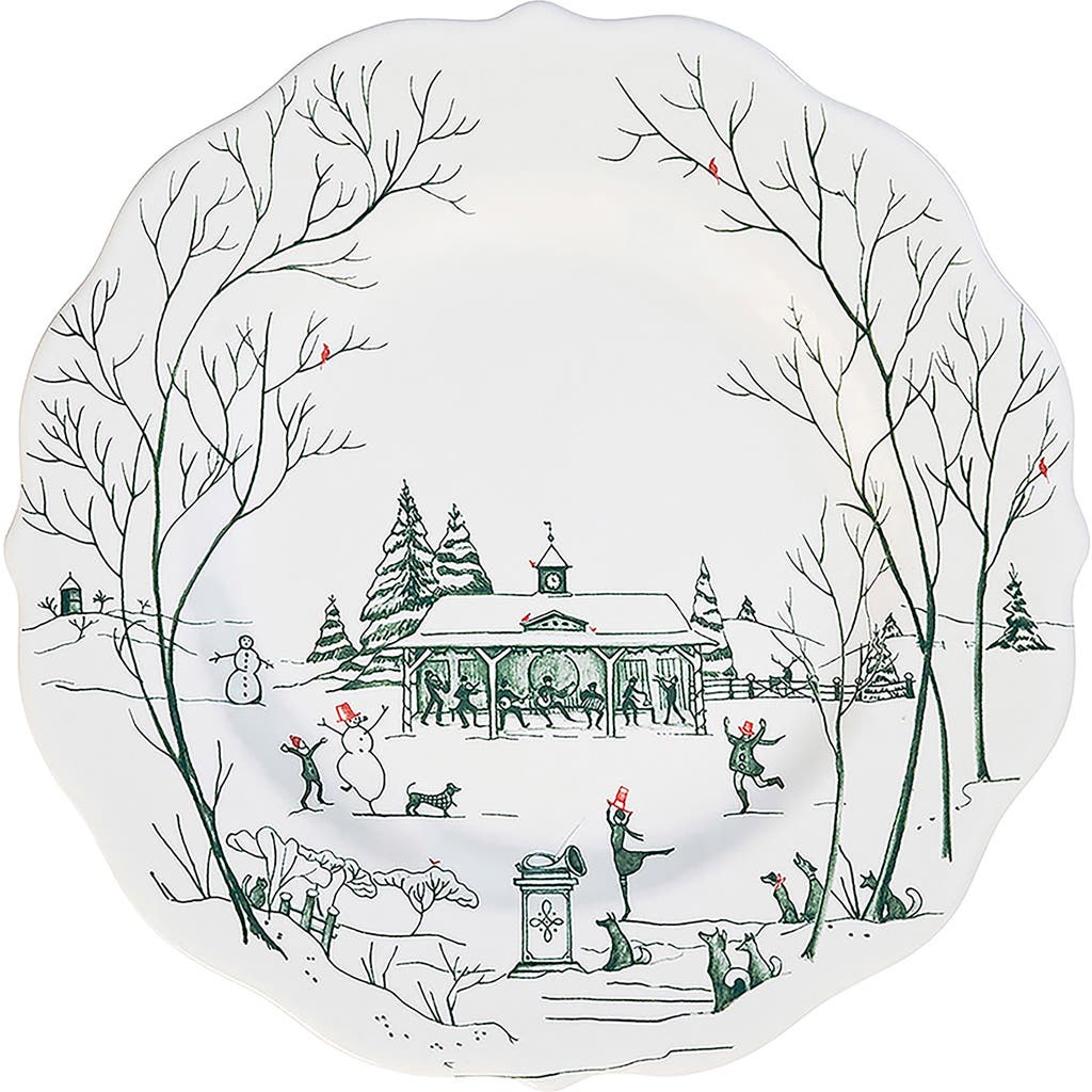 Juliska Country Estate Winter Frolic Salad Evergreen In White