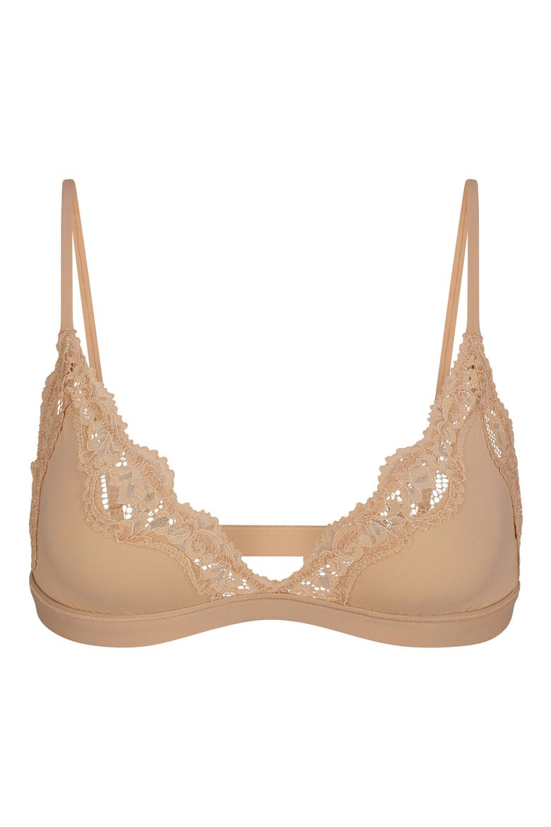 Fits Everybody Lace Triangle Bralette, Main, color, CLAY