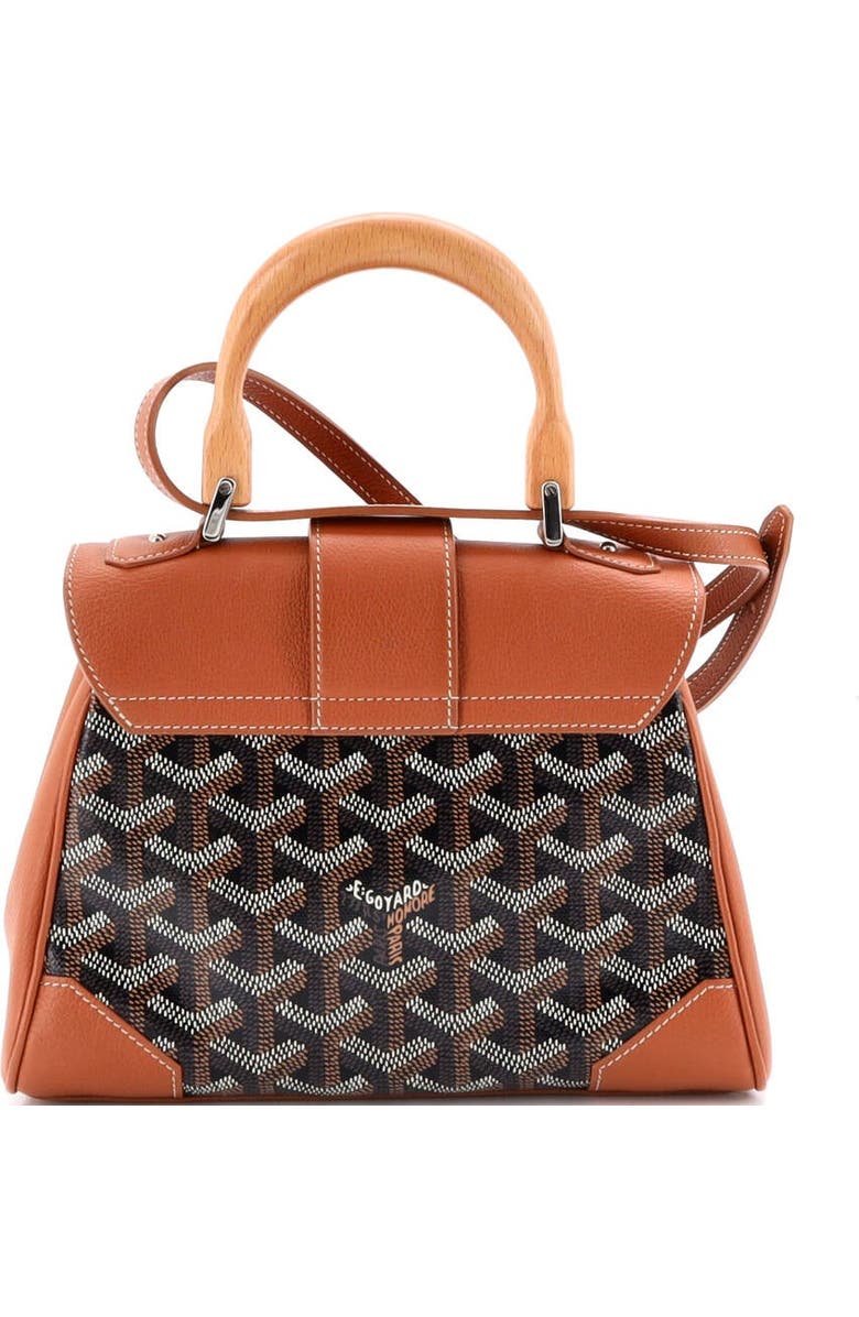 Pre-Owned Goyard Saigon Top Handle Bag Coated Canvas with Leather Mini, Alternate, color, Brown