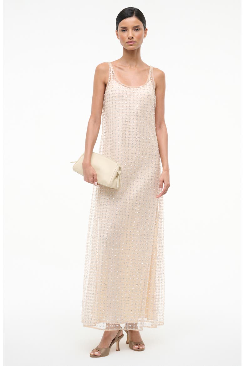 Aurielle Beaded Tulle Gown, Alternate, color, STARDUST
