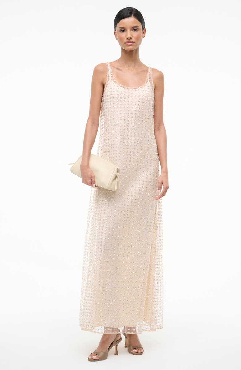 STAUD Aurielle Beaded Tulle Gown, Alternate, color, Stardust