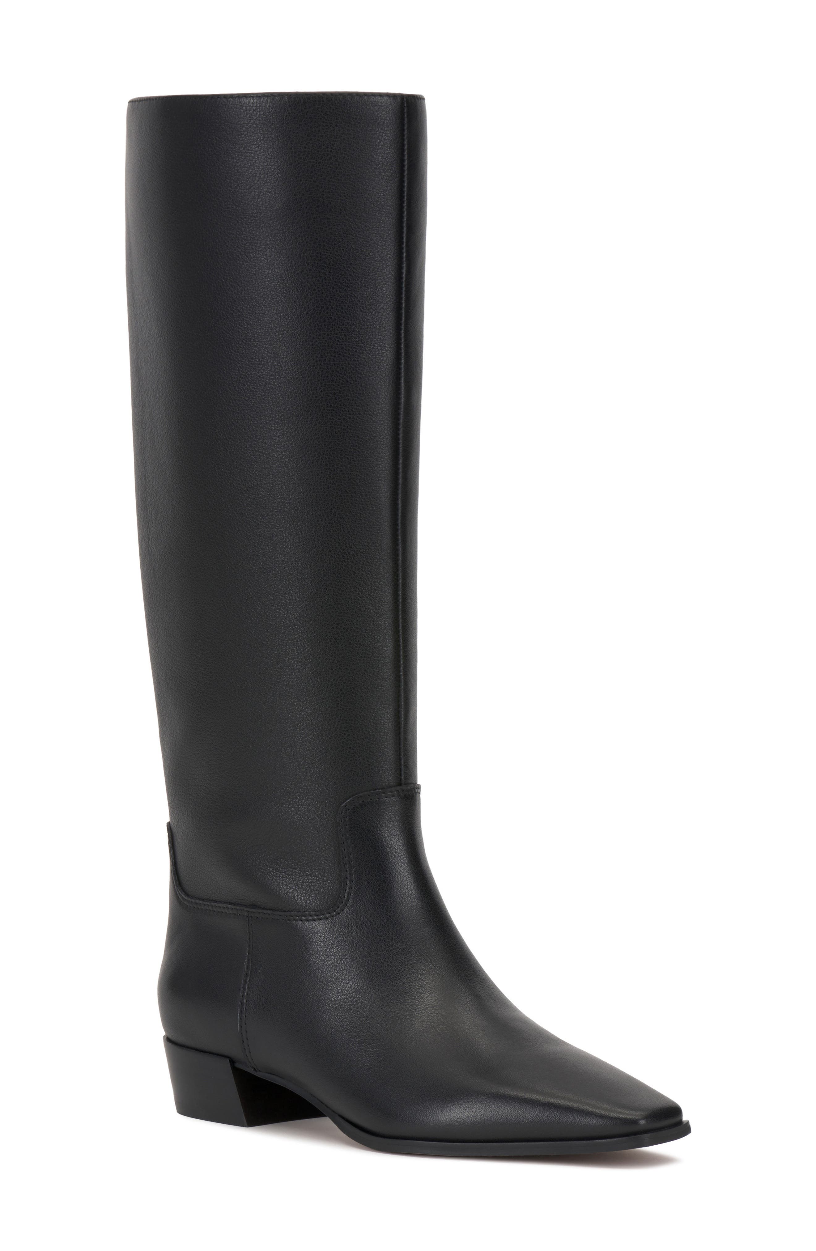 Pavla Knee High Boot, Main, color, BLACK LEATHER
