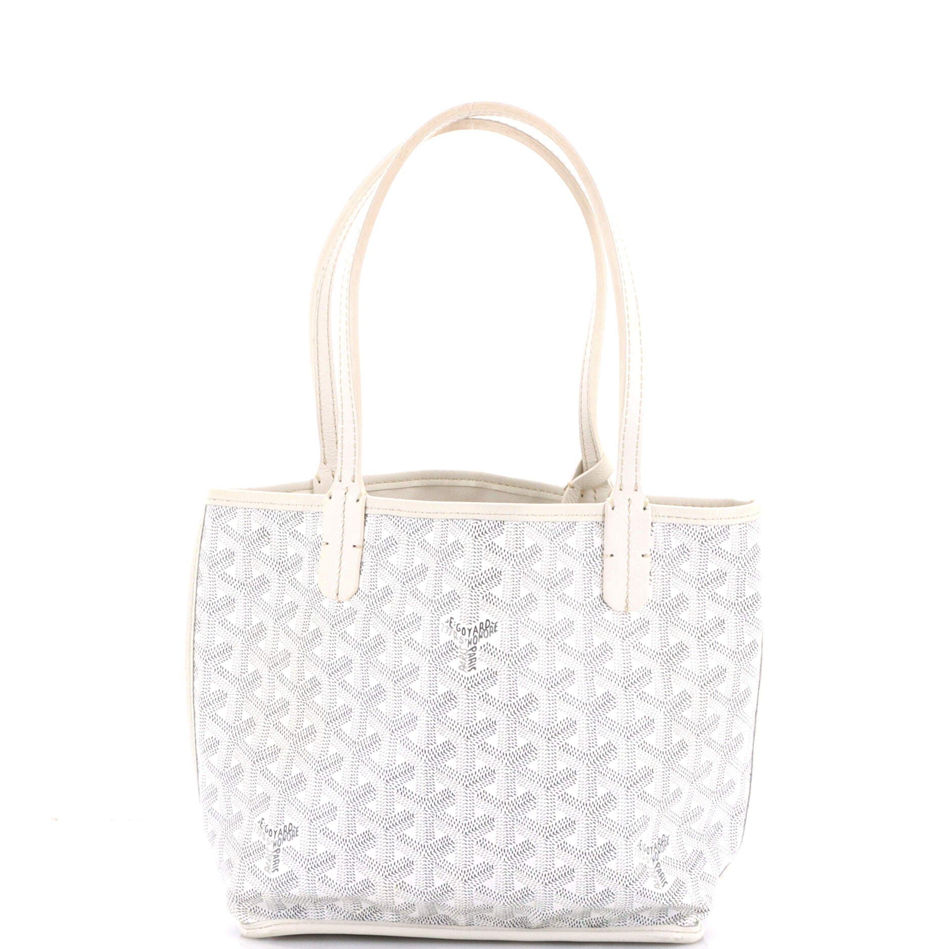 Anjou Reversible Tote Coated Canvas Mini, Main, color, White