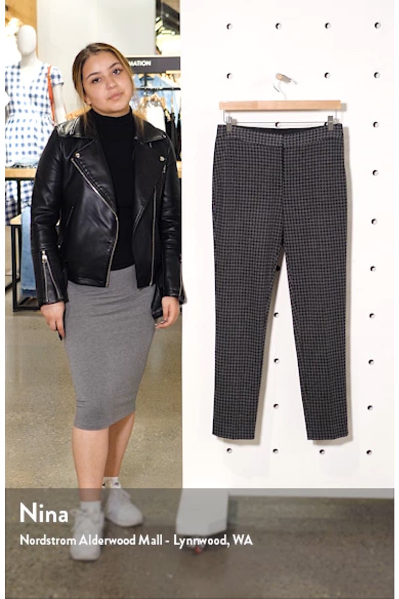 Houndstooth Check Ankle Skinny Ponte Pants video