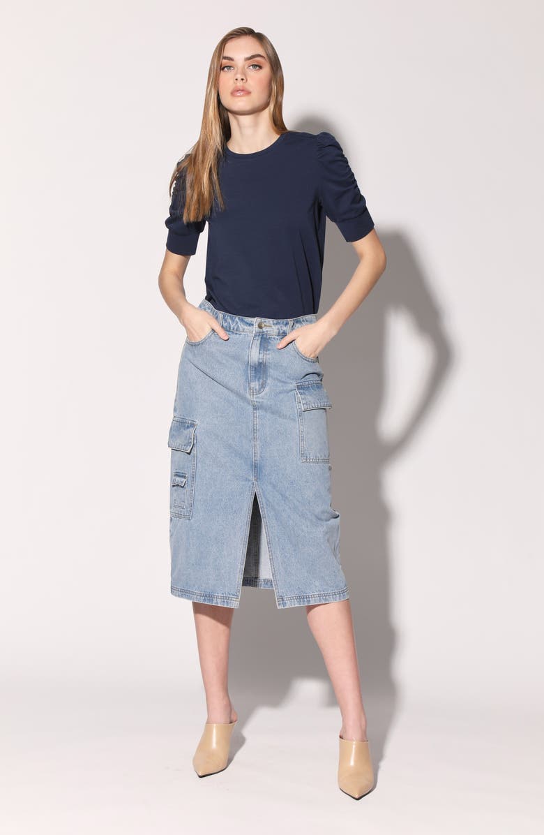 Walter Baker Tally Denim Skirt, Alternate, color, Light Wash Denim