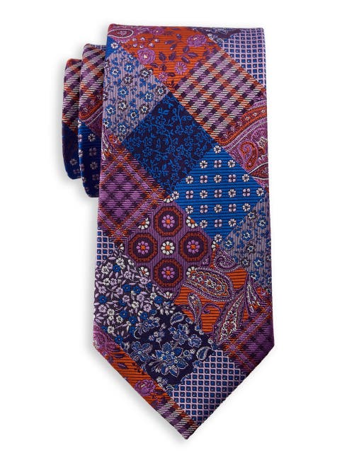 Synrgy By Dxl Big & Tall Abstract Patchwork Tie In Purple
