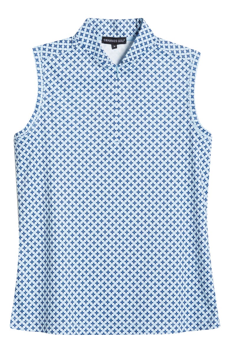 Swannies Geo Print Sleeveless Quarter Zip Polo, Alternate, color,