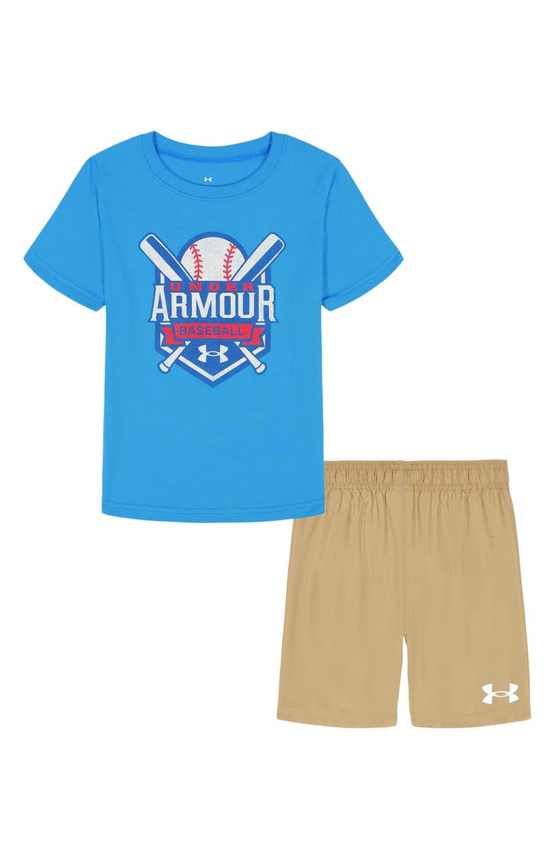Under Armour Kids' Baseball Logo Graphic T-Shirt & Shorts Set, Main, color, Capri