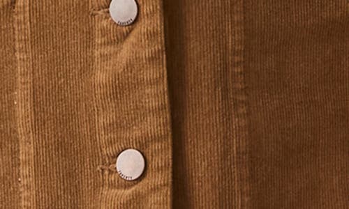 Faherty Michelle Long Sleeve Stretch Corduroy Shirtdress In Brown