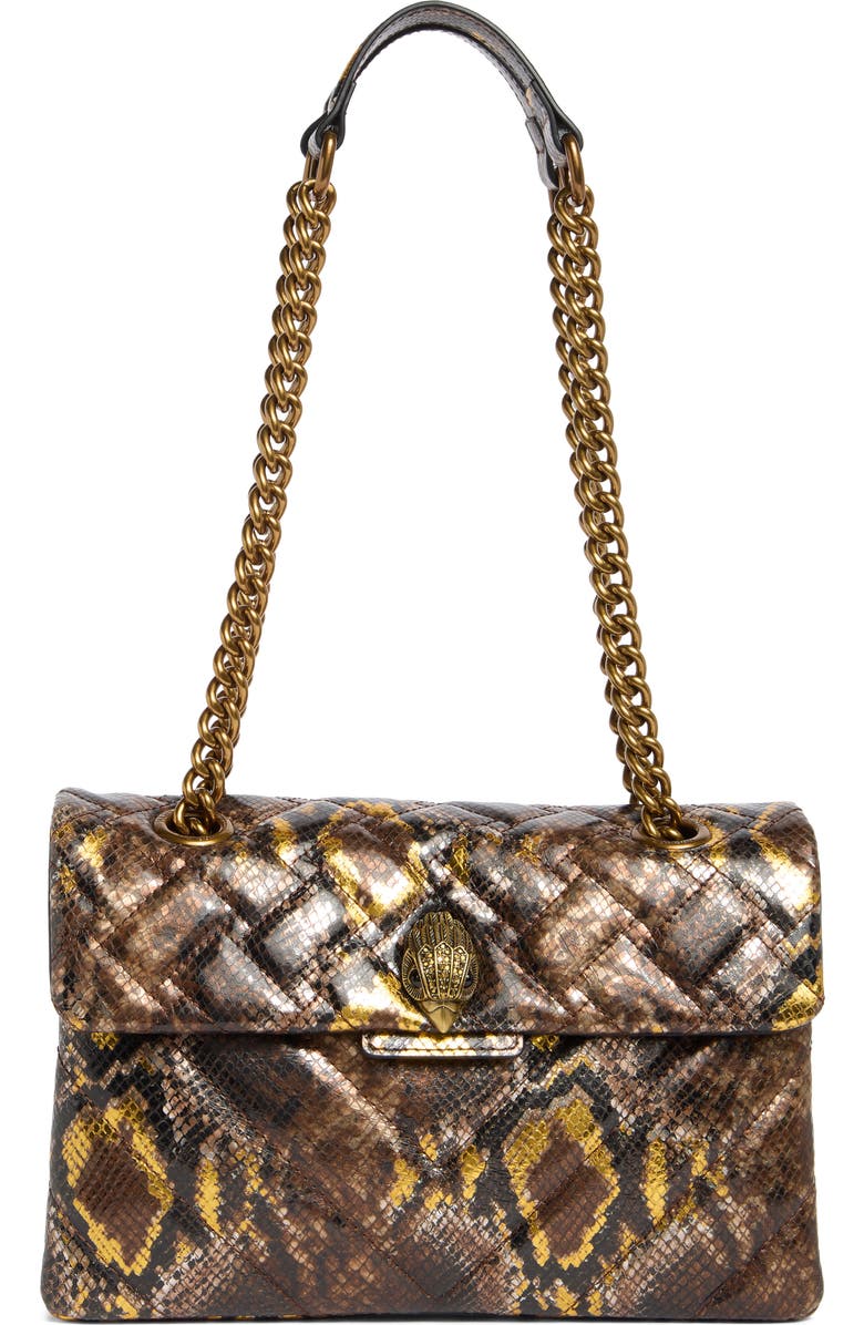 Kurt Geiger London Kensington Snake Print Shoulder Bag, Main, color,