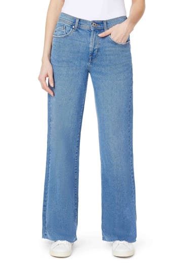 Kensie The Kaya High Rise Wide Leg Jeans In Blue